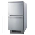 Summit ADRD15 15" W Undercounter Refrigerator w/ (1) Section & (2) Drawers, 115v, Silver