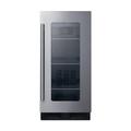 Summit ALBV15 15" Undercounter Refrigerator w/ (1) Section & (1) Door, 115v, 115 V, Silver