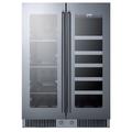 Summit CLFD243WBV Classic Collection 24" 2 Section Commercial Wine Cooler w/ (2) Zones - 17 Bottle Capacity, 115v, Silver