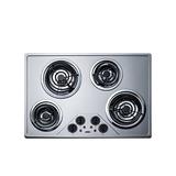 Summit CR430SS 30"W Electric Stove w/ (4) Burners - Stainless Steel, 230v/1ph, 30" Width, Silver