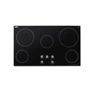 Summit CR5B36MB 35"W Electric Radiant Stove w/ 5 Burners - Black, 240v/1ph