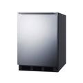 Summit FF6BK7SSHH 23 5/8" W Undercounter Refrigerator w/ (1) Section & (1) Door, 115v, Silver