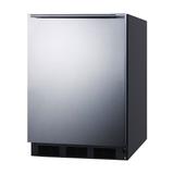 Summit FF7BKSSHHADA 24" W Undercounter Refrigerator w/ (1) Section & (1) Door, 115v, 5.5 cu. ft., 3 Glass Shelves, Silver