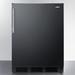 Summit FF7LBLKMBL 23 5/8" W Undercounter Refrigerator w/ (1) Section & (1) Door, 115v, 5.5 Cu. Ft. Capacity, Stainless Steel Work Surface, Black