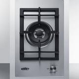 Summit GCJ1SSTK15 15"W Gas Stove w/ (1) Burner - Stainless Steel, Convertible, Silver, Gas Type: NG, 115 V