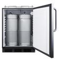 Summit SBC54OSBIADANK 24" Outdoor Kegerator Commercial Beer Dispenser w/ (2) 1/6 Keg Capacity - No Tap Kit, 115v, Silver