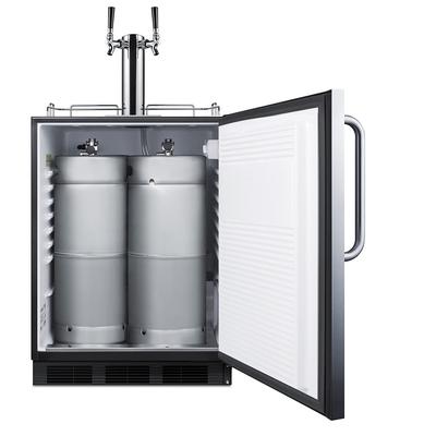 Summit SBC54OSBIADAWKDTWIN 24" Outdoor Wine System w/ (2) 1/6 Keg Capacity - (1) Tower & (2) Taps, 115v, Silver