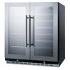 Summit SWBV3067B 30" 2 Section Commercial Wine Cooler w/ (1) Zone, 33 Bottle Capacity, 115v, Black