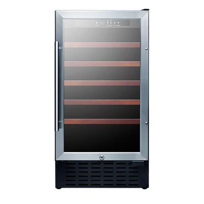 Summit SWC1840BADA 17 3/4" 1 Section Commercial Wine Cooler w/ 1 Zone - 34 Bottle Capacity, 115v, Silver
