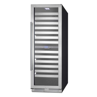 Summit SWCP2163 23 1/2" 1 Section Commercial Wine Cooler w/ 2 Zones - 163 Bottle Capacity, 115v, Silver
