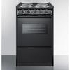 Summit TEM110CRW 20"W Electric Stove w/ (4) Burners - Black, 220v/1ph