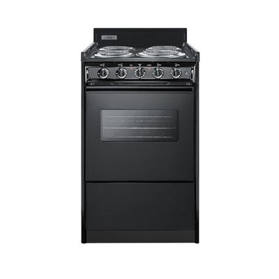 Summit TEM110CW 20"W Electric Stove w/ 4 Burners - Black, 220v/1ph