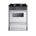 Summit TNM6107BRW 24"W Gas Stove w/ (4) Burners - Black/Stainless, Natural Gas, Silver, Gas Type: NG