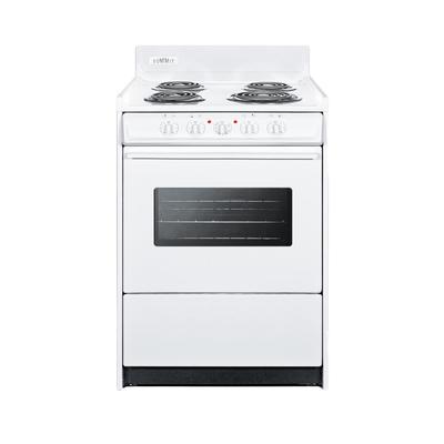 Summit WEM610W 24"W Electric Stove w/ (4) Burners - White, 220v/1ph