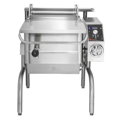 Groen BPM-15EA 15 gal. Tilt Skillet - Open Leg Base, Polished Pan, Measurement Marks, 208v/1ph, Stainless Steel