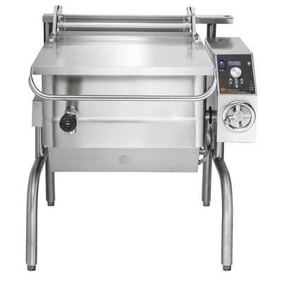 Groen BPM-30EA 30 gal. Tilt Skillet - Open Leg Base, Polished Pan, Measurement Marks, 208v/3ph, Stainless Steel