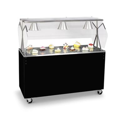 Vollrath 38762 46" Mobile Food Bar w/ Shelf & Stainless Top, Cherry Woodgrain, Brown