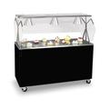 Vollrath 3876660 Affordable Portable 60" Mobile Food Bar w/ Cabinet & Stainless Top - Cherry Woodgrain, 120v, Brown