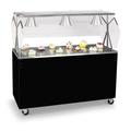 Vollrath 38926 46" Mobile Food Bar w/ Enclosed Base & Stainless Top, Walnut Woodgrain, Brown