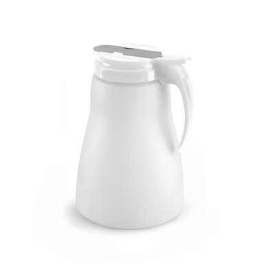 Vollrath 4864-05 64 oz Dripcut Cylindrical Dripcut Server - White Polyethylene, White Plastic Top, White Top