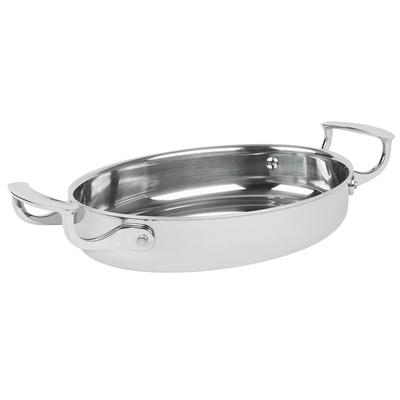 Vollrath 49420 1 13/16 qt Miramar Display Cookware Oval Au Gratin - Stainless Steel, Induction Ready, 3-Ply, Silver