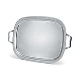 Vollrath 82123 Elegant Reflections Oval Serving Tray - 23 1/2" x 18 1/2" Scalloped Gadroon Edge, Stainless, Silver