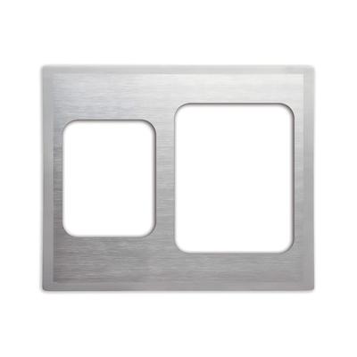 Vollrath 8250816 Miramar Template - Double-Well, 1 Large and 1 Small Rectangle Pan, 21 1/8" x 25 3/4", Stainless, Silver