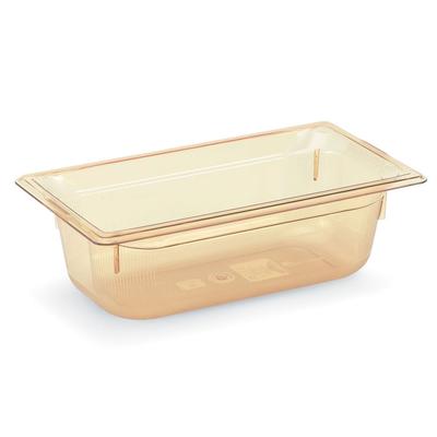 Vollrath 9034410 4"D Third Size High Temp Food Pan, Amber