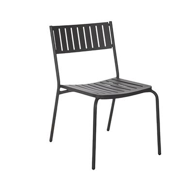 emu 146 Bridge Indoor/Outdoor Stackable Side Chair - Steel, Gray