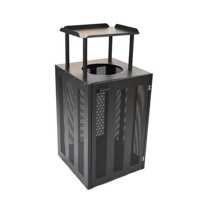 emu E886 (22) Outdoor Litter Bin w/ Tray - 22"W x 22"d x 45"H, Steel w/ Iron Finish, Black