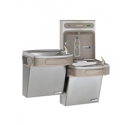 Elkay EZSTLG8WSSK Wall Mount Bi Level Drinking Fountain w/ Bottle Filler - Non Filtered, Refrigerated, Stainless, Silver