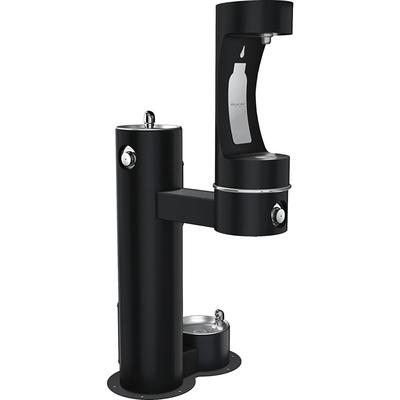 Elkay LK4420BF1LDBFRKBLK Outdoor Bottle Filling Station w/ Drinking & Pet Fountain - Non Refrigerated, Black