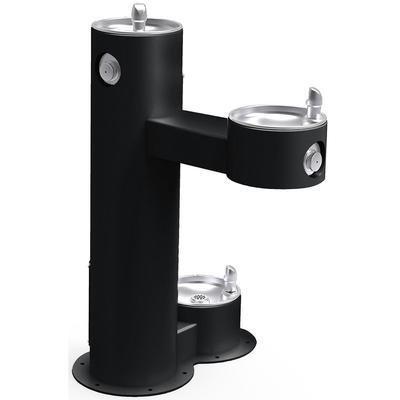 Elkay LK4420DBBLK Bi Level Outdoor Drinking Fountain w/ Pet Fountain - Non Refrigerated, Black