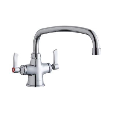Elkay LK500AT12L2 Deck Mount Double Pantry Faucet w/ 12" Swing Spout & 2" Lever Handles, Chrome