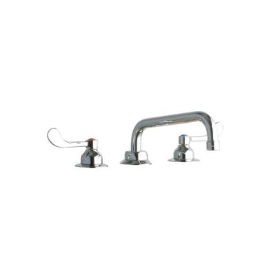 Elkay LK800TS08T4 Deck Mount Faucet w/ 8" Tube Spout & 4" Wrist Blade Handles - 8" Centers