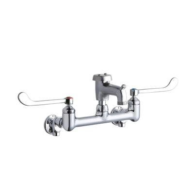 Elkay LK940BR03T6S Splash Mount Faucet w/ 3" Rough Bucket Hook Spout & 6" Wrist Blade Handles - 8" Centers