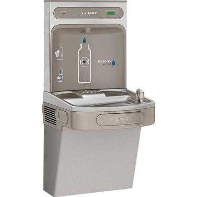 Elkay LZSDWSVRLK Wall Mount Drinking Fountain w/ Bottle Filler - Non Refrigerated, Filtered, Gray