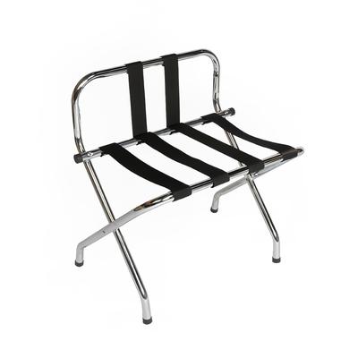 CSL S1055C-BL Metal Luggage Rack w/ 2 1/4" Black Poly Straps - 24 1/4"W x 16"D x 26 1/2"H, Zinc