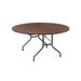 Royal Industries CORBT60R 60" Round Folding Banquet Table w/ Walnut Melamine Top, 29"H