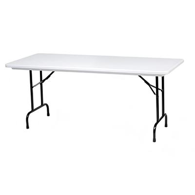 Royal Industries CORBTP3072 72" Rectangular Folding Banquet Table w/ Gray Granite Top, 29"H