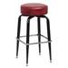 Royal Industries ROY 7723 CRM Backless Commercial Bar Stool w/ Crimson Vinyl Seat, Black