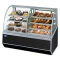 Federal SN593SC Series '90 59" Full Service Bakery Case w/ Curved Glass - (4) Levels, 120v, Refrigerated Left, Black