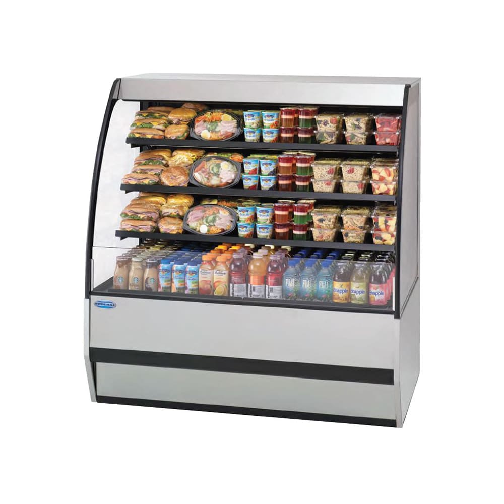 Federal SSRPF-3652 36" Vertical Open Air Cooler w/ 4 Levels, 120v, Silver