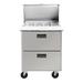 Centerline by Traulsen CLPT-2708-DW 27" Sandwich/Salad Prep Table w/ Refrigerated Base, 115v, 2-Drawer, (8) 1/6 Size Pans, Stainless Steel