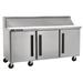 Centerline by Traulsen CLPT-7230-SD-RRR 72" Sandwich/Salad Prep Table w/ Refrigerated Base, 115v, (30) 1/6 Size Pans, Stainless Steel