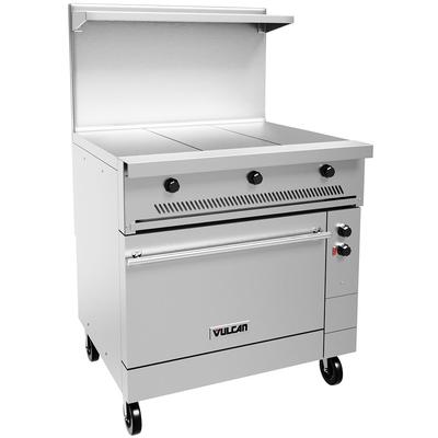 Vulcan EV36S-3HT480 36" EV Series Commercial Electric Range w/ 3 Hot Tops, 480v/1ph/3ph, Stainless Steel