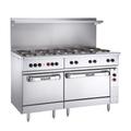 Vulcan EV60SS-10FP-480 60" Commercial Electric Range w/ (10) French Hot Plates & (2) Standard Ovens, 480v/1ph, Stainless Steel