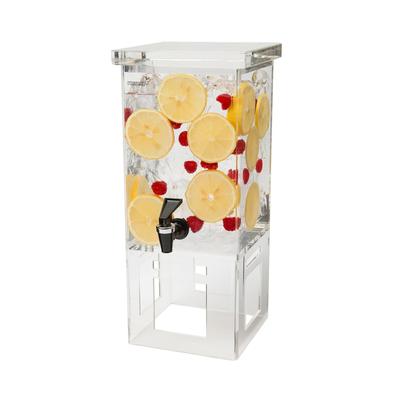 Rosseto LD106 1 gal Beverage Dispenser w/ Ice Basket - Plastic Container, Clear Base