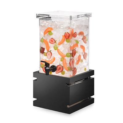 Rosseto LD122 1 gal Beverage Dispenser w/ Ice Basket - Plastic Container, Black Base