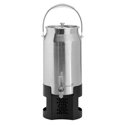 Rosseto LD204 3 gal Milk Urn w/ Ice Basket, Brushed Stainless/Black Matte Base, Stainless Steel